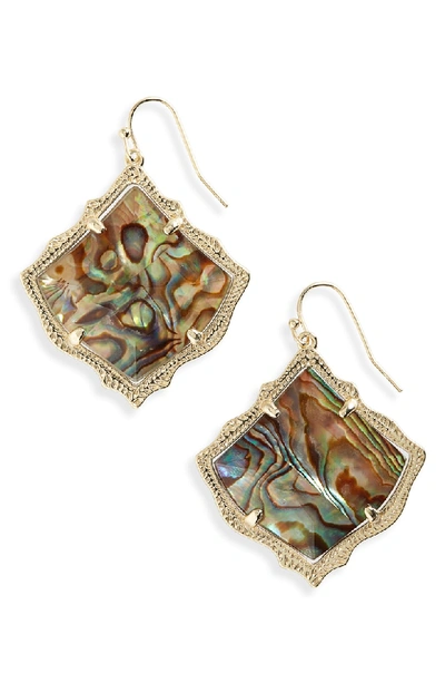 Shop Kendra Scott Kirsten Drop Earrings In Abalone Shell/ Gold