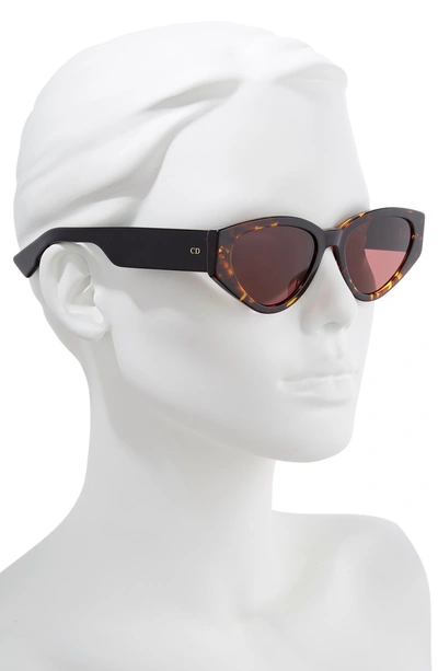 Shop Dior Spirit 2 52mm Cat Eye Sunglasses - Yellow Red Havana