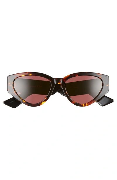 Shop Dior Spirit 2 52mm Cat Eye Sunglasses - Yellow Red Havana