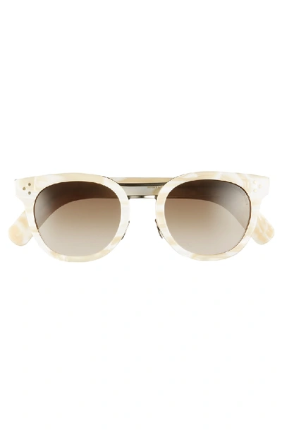 Shop Cutler And Gross 52mm Round Sunglasses In Ivory/ Gold Metal