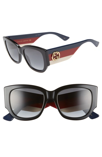 Shop Gucci 53mm Cat Eye Sunglasses In Black