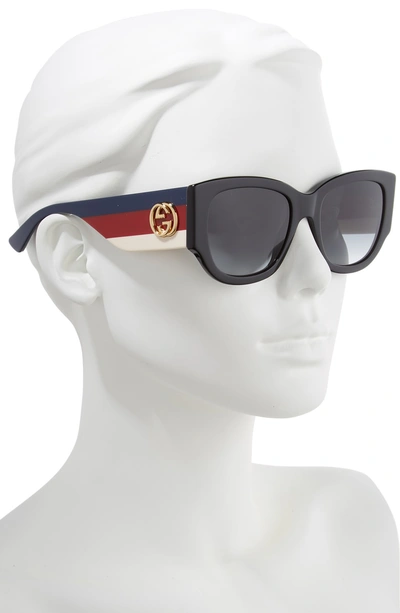 Shop Gucci 53mm Cat Eye Sunglasses In Black