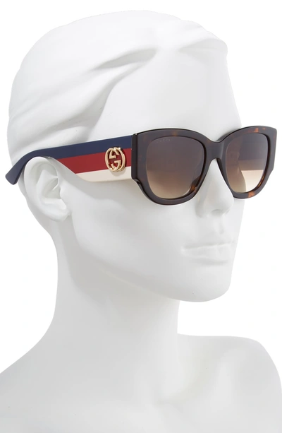 Shop Gucci 53mm Cat Eye Sunglasses In Havana