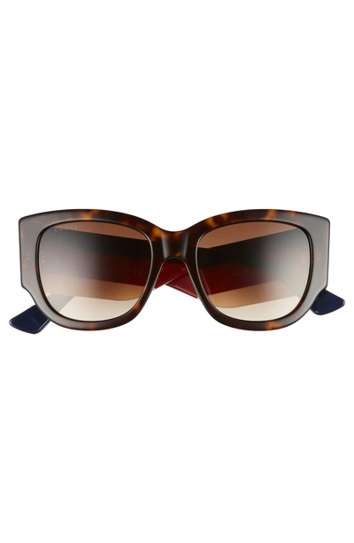 Shop Gucci 53mm Cat Eye Sunglasses In Havana