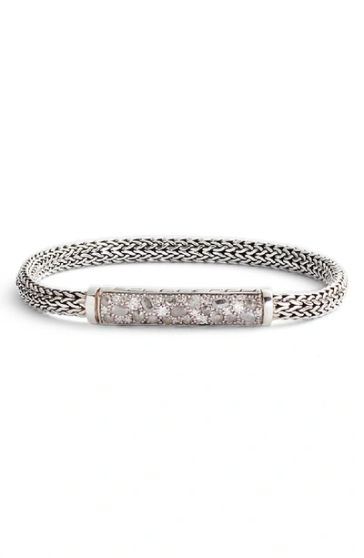 Shop John Hardy Classic Chain Lava Grey Diamond 5mm Bracelet In Silver/ Grey Diamond