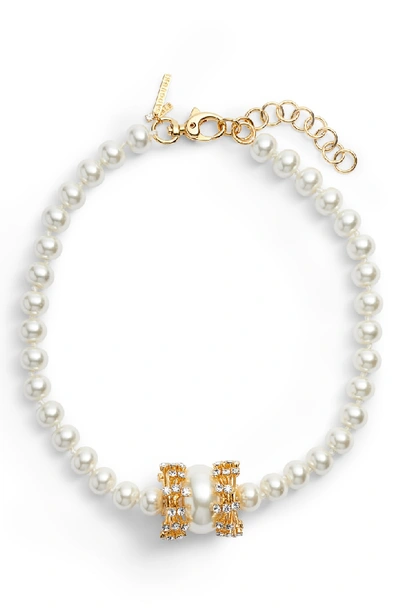 Shop Lele Sadoughi Copacabana Collar Necklace In Pearl