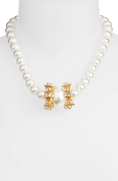 Shop Lele Sadoughi Copacabana Collar Necklace In Pearl