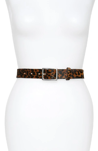 Shop Rag & Bone Boyfriend Leopard Calf Hair Belt In Tan Leopard