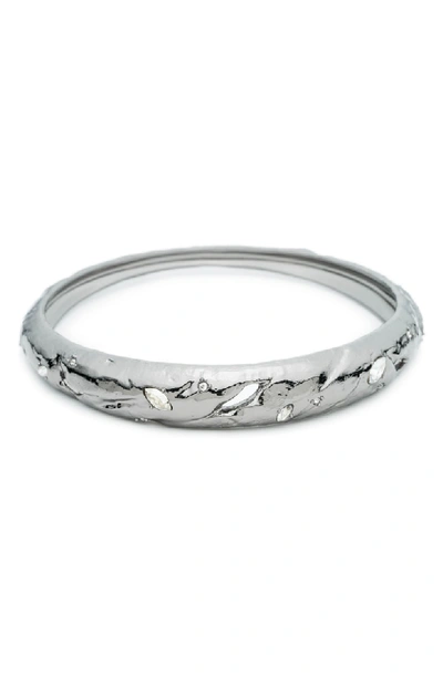 Shop Alexis Bittar Crystal Elements Bangle In Silver