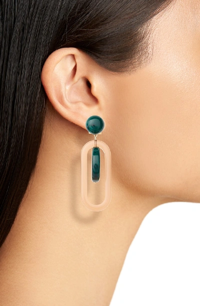Shop Rachel Comey Lohr Drop Earrings In Malachite-amber
