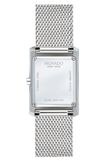 Shop Movado La Nouvelle Mesh Strap Watch, 30mm In Silver/ Black/ Silver