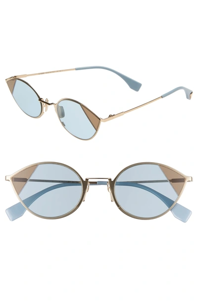 Shop Fendi 51mm Aviator Sunglasses - Gold/ Azure