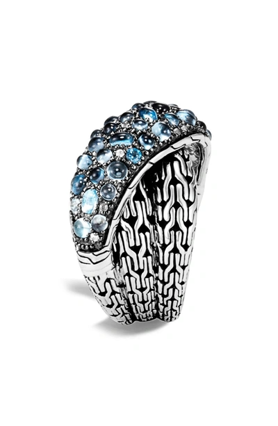 Shop John Hardy Classic Chain Crossover Ring In Blue