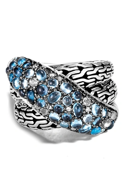 Shop John Hardy Classic Chain Crossover Ring In Blue
