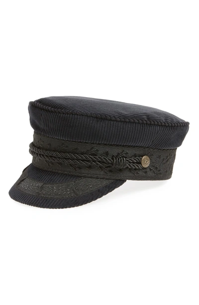 Shop Brixton Albany Corduroy Fisherman Cap - Black