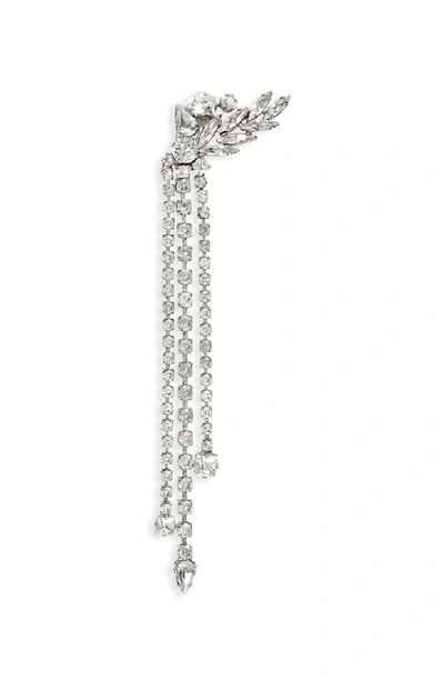 Shop Saint Laurent Doreille Clip-on Drop Earring In Crystal