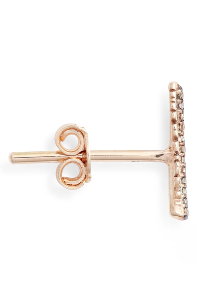 Shop Kismet By Milka Feather Champagne Diamond Earring In Rose Gold/ Diamond