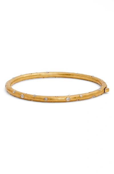 Shop Kate Spade Crystal Bangle In Clear/ Gold