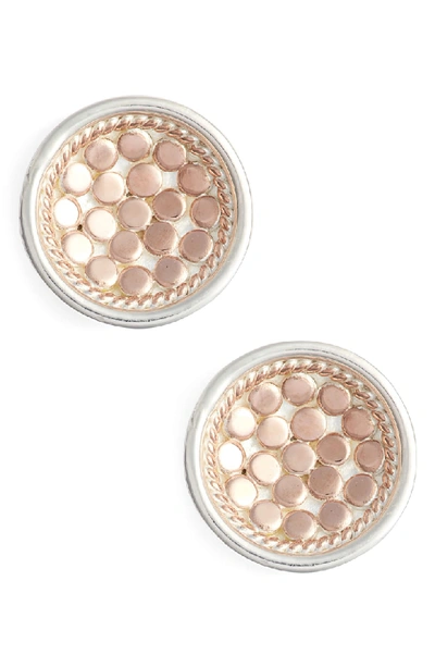 Shop Anna Beck Dish Stud Earrings In Rose Gold/ Silver