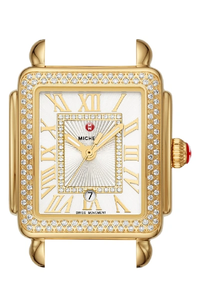 Shop Michele Deco Madison Diamond Dial Watch Head, 29mm X 31mm In Gold/ White