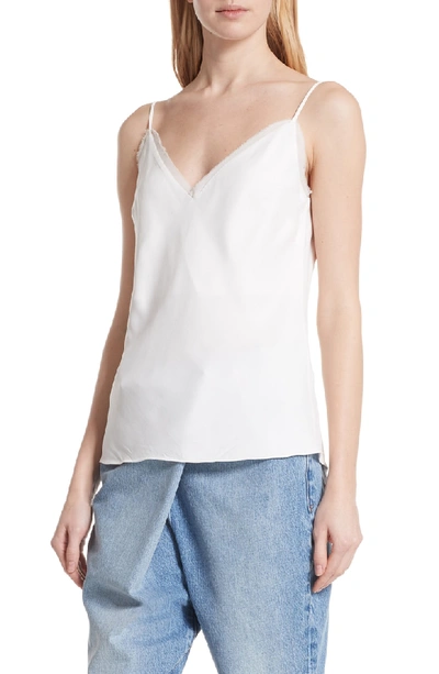 Shop Frame Fray Edge Satin Camisole In Off White