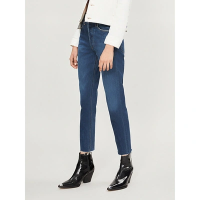 Shop Agolde Jamie Straight Cropped High-rise Jeans In Desolate