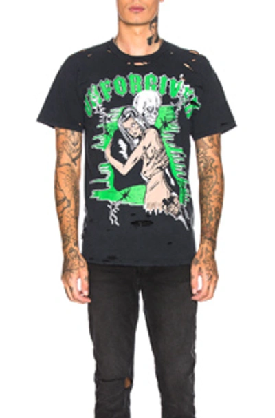Shop Warren Lotas Distressed Graphic Tee In Washed Black
