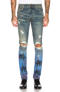 amiri palm tree jeans