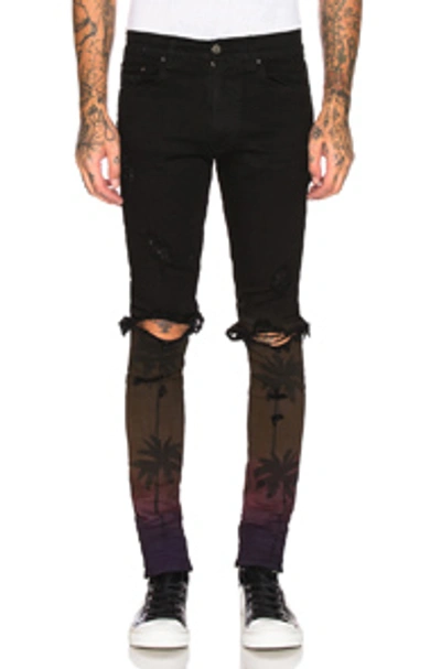 Shop Amiri Night Palm Thrasher Jean In Black