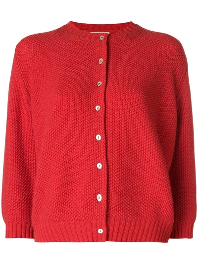Shop Holland & Holland Classic Fitted Cardigan - Red