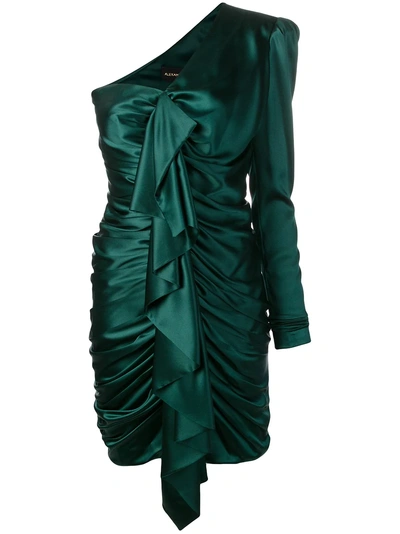 Shop Alexandre Vauthier One Shoulder Ruched Dress - Green