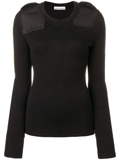 Shop Paco Rabanne Padded Knit Jumper - Black