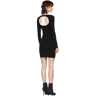 Shop Alexander Wang T Black & White Bi-layer Bodycon Dress In Black/white