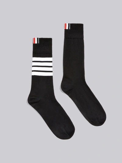 THOM BROWNE 4条纹饰中筒棉袜