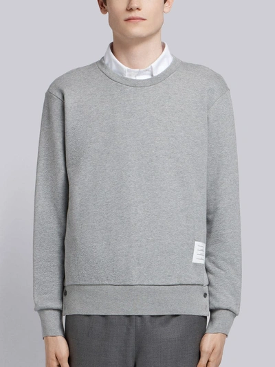 Shop Thom Browne Center-back Stripe Jersey Pullover In Grey