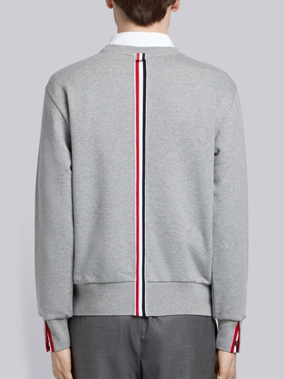 Shop Thom Browne Center-back Stripe Jersey Pullover In Grey