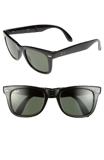 Shop Ray Ban Standard 50mm Folding Wayfarer Sunglasses In Black