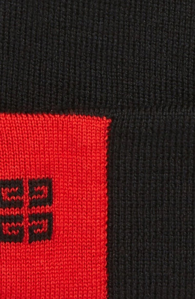 Shop Givenchy 4g Wool Beanie - Black In Black/ Red