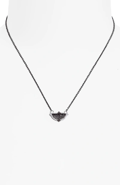Shop Armenta Half-circle Pave Pendant Necklace In Blackened Silver/ Gold