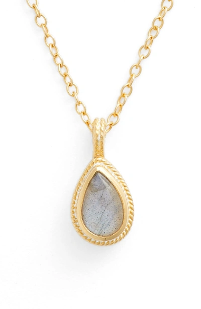 Shop Anna Beck Semiprecious Stone Pendant Necklace In Gold/ Labradorite