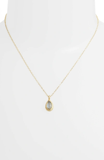 Shop Anna Beck Semiprecious Stone Pendant Necklace In Gold/ Labradorite