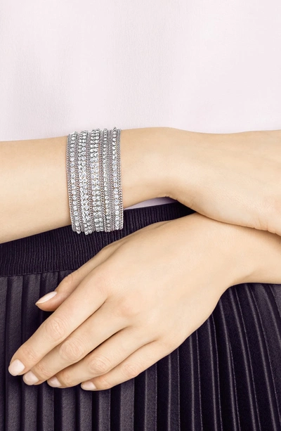 Shop Swarovski Crystal & Chain Cuff Bracelet In White