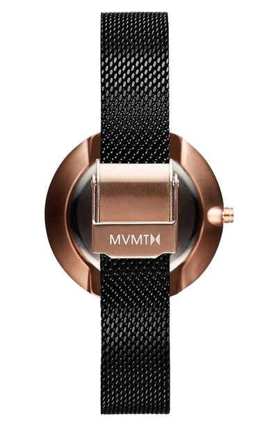 Shop Mvmt Mod Mesh Strap Bracelet Watch, 32mm In Black/ Rose Gold