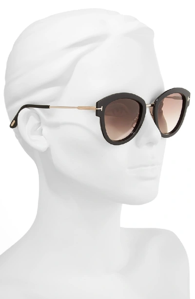 Shop Tom Ford Mia 55mm Cat Eye Sunglasses - Black Acetate/ Rose Gold