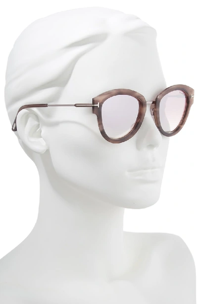 Shop Tom Ford Mia 55mm Cat Eye Sunglasses - Pink Melange Havana Acetate