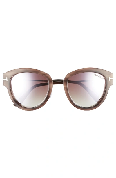 Shop Tom Ford Mia 55mm Cat Eye Sunglasses - Pink Melange Havana Acetate