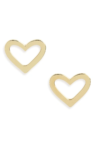 Shop Roberto Coin Open Heart Earrings In Yellow Gold