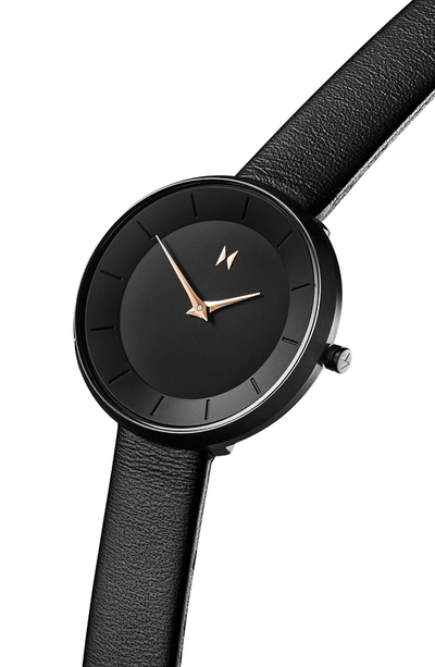 Shop Mvmt Mod Leather Strap Watch, 32mm In Black