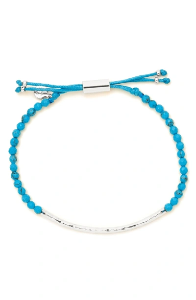 Shop Gorjana Power Gemstone Beaded Bracelet In Turquoise / Silver