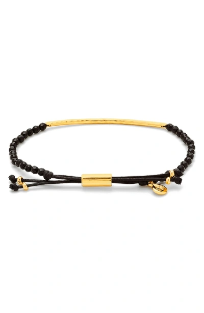 Shop Gorjana Power Gemstone Beaded Bracelet In Black Onyx/ Gold